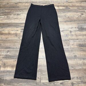 St. John Maria Gray Classic Black Santana Knit Wide Leg Pull On Pant Women's 6